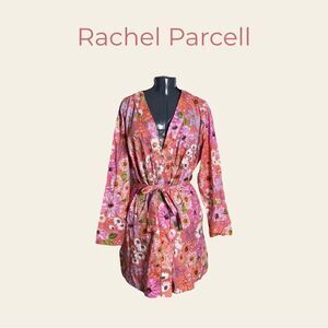 Rachel Parcell Women’s Multi Color Cotton Botanical Floral Robe Size Medium